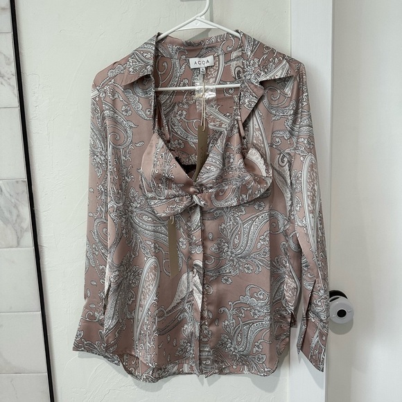 Vici Best in the West satin Button down and Bralette - Picture 4 of 6